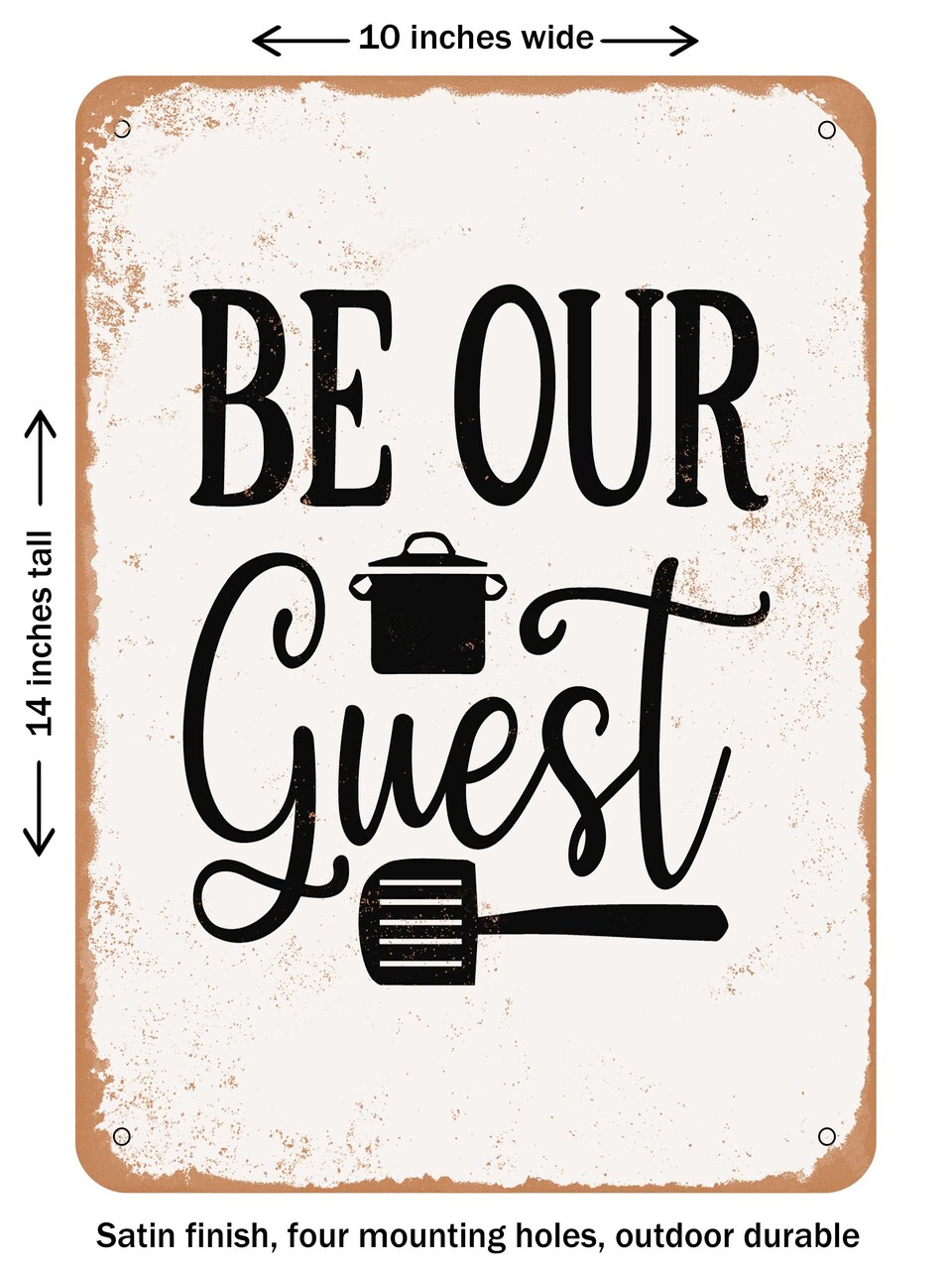 DECORATIVE METAL SIGN - Be Our Guest - 2 - Vintage Rusty Look